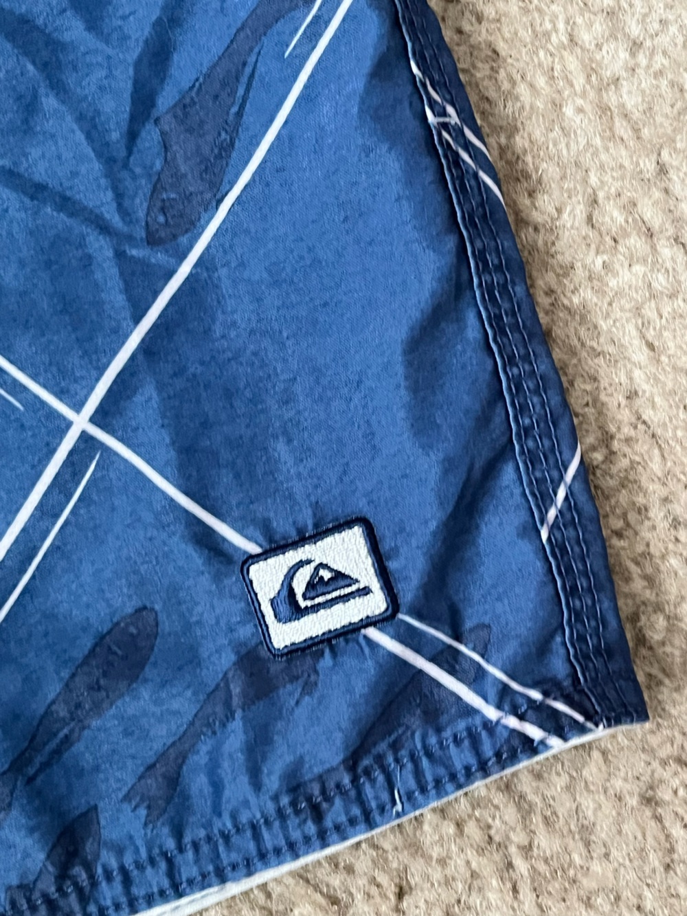 Quiksilver Navy Blue Elastic Waist Swim Shorts - Picture 2 of 7
